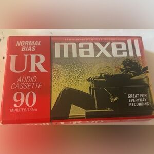 Maxwell UR 90 minute blank audio cassette tape normal bias new sealed
